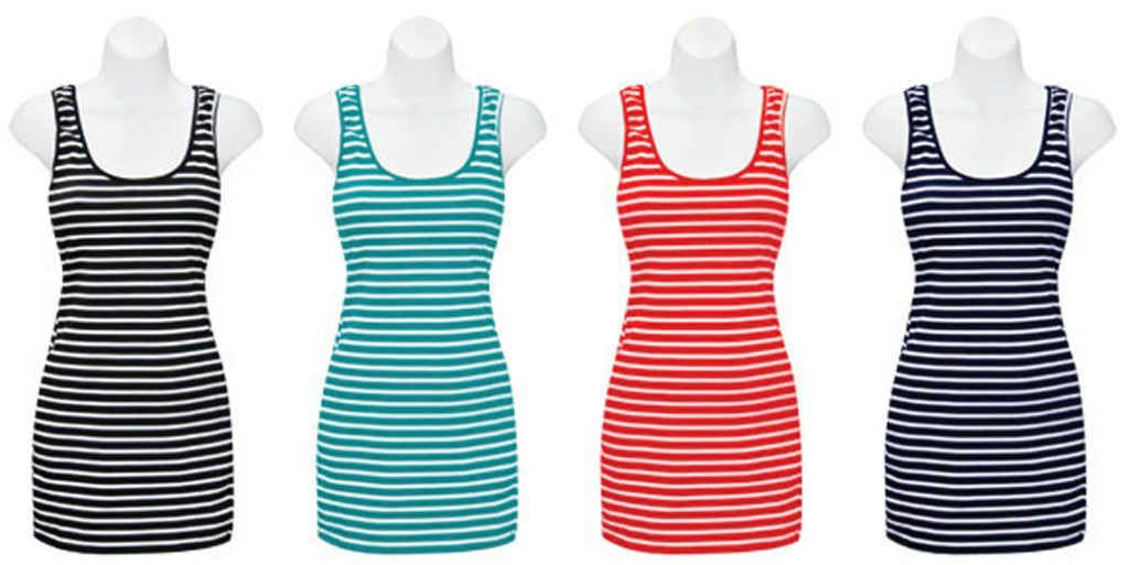 junior-women's-fashion-tank-style-tight-cover-ups-w/-striped-patterns---sizes-s-l