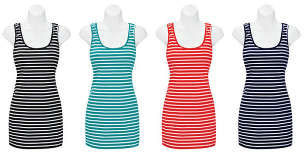 junior-women's-fashion-tank-style-tight-cover-ups-w/-striped-patterns---sizes-s-l