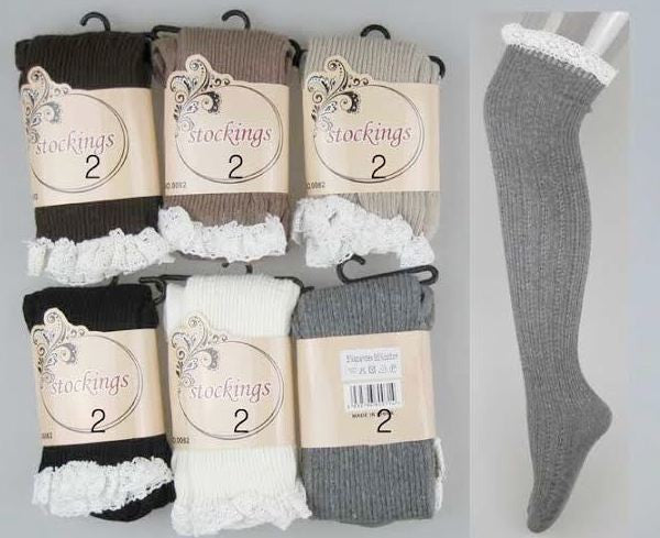 solid-knitted-long-stocking-with-lace-trim