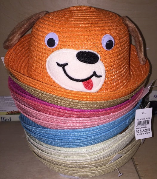 children's-straw-hats-dog-design
