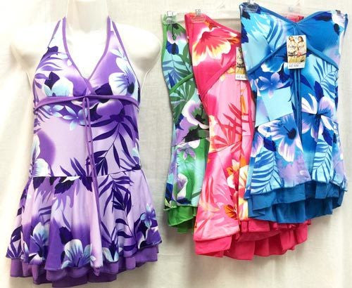 women's-floral-prints-one-piece-swimming-suits-assorted