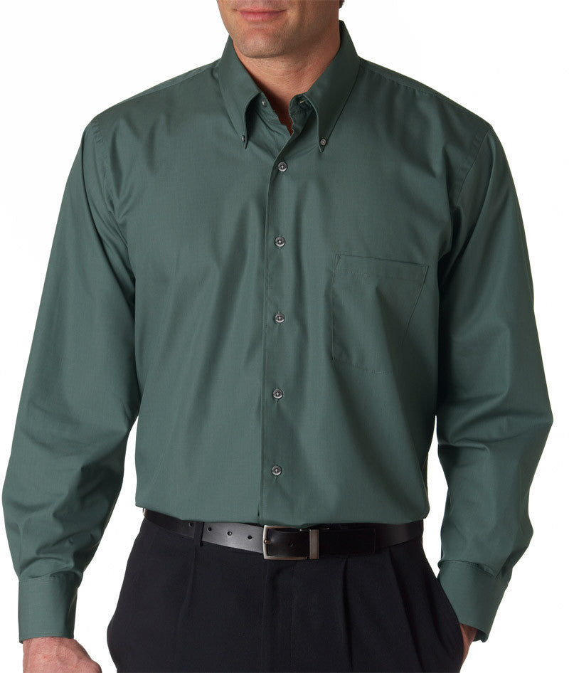 van-heusen-men's-long-sleeve-silky-poplin----bayleaf-(m)