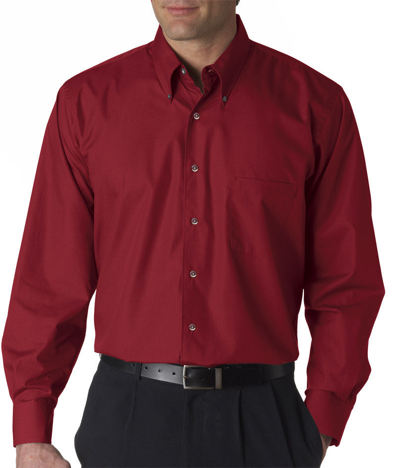 van-heusen-men's-long-sleeve-silky-poplin----cardinal-(l)