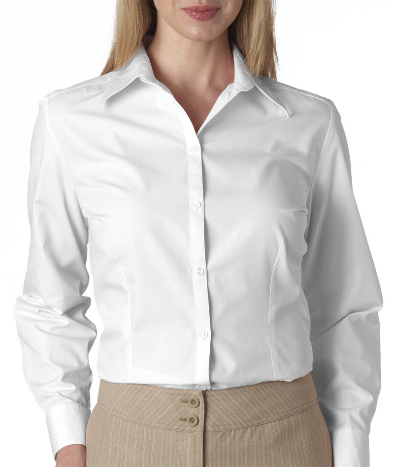 van-heusen-ladies'-long-sleeve-silky-poplin----white-(s)