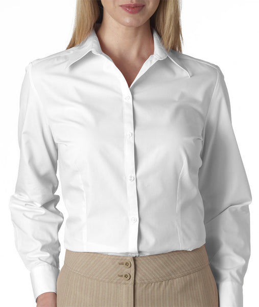van-heusen-ladies'-long-sleeve-silky-poplin----white-(s)