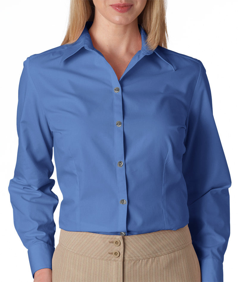 van-heusen-ladies'-long-sleeve-silky-poplin----periwinkle-(l)
