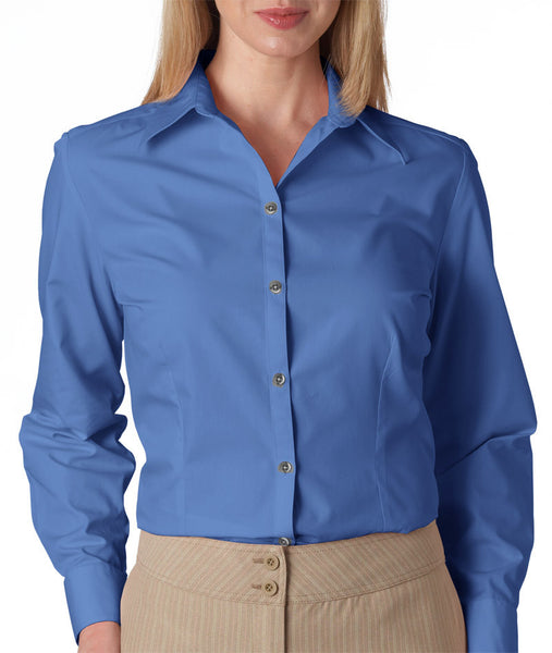 van-heusen-ladies'-long-sleeve-silky-poplin----periwinkle-(l)