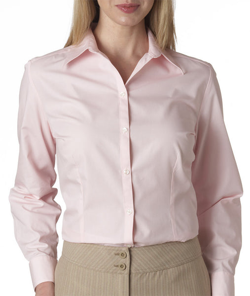 van-heusen-ladies'-long-sleeve-silky-poplin----pink-(s)
