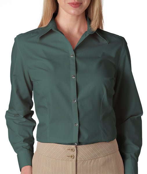 van-heusen-ladies'-long-sleeve-silky-poplin----bayleaf-(xl)
