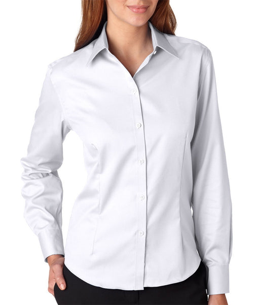van-heusen-ladies'-long-sleeve-non-iron-pinpoint-oxford----white-(m)