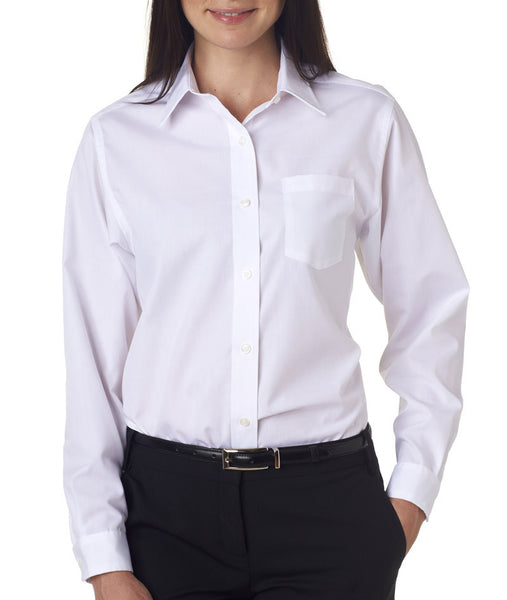 van-heusen-ladies'-long-sleeve-cotton-rich-broadcloth----white-(xl)