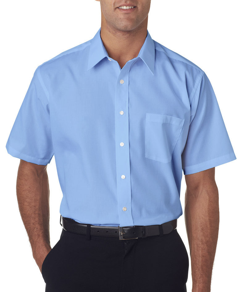 van-heusen-men's-short-sleeve-cotton-rich-broadcloth----light-blue-(s)