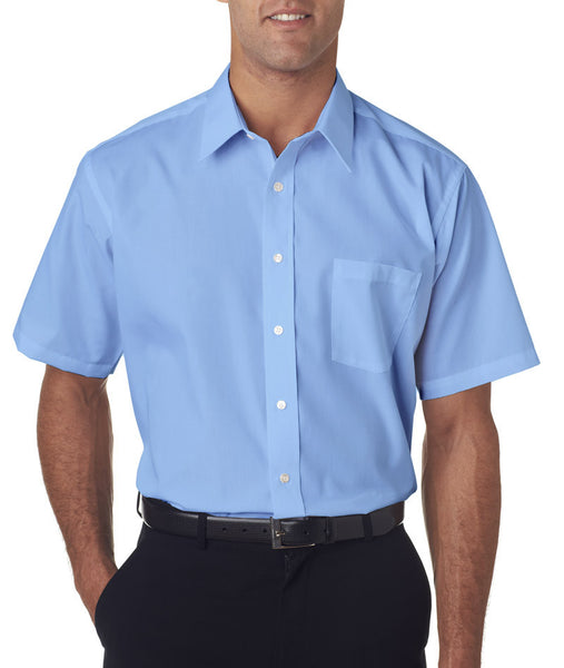 van-heusen-men's-short-sleeve-cotton-rich-broadcloth----light-blue-(s)