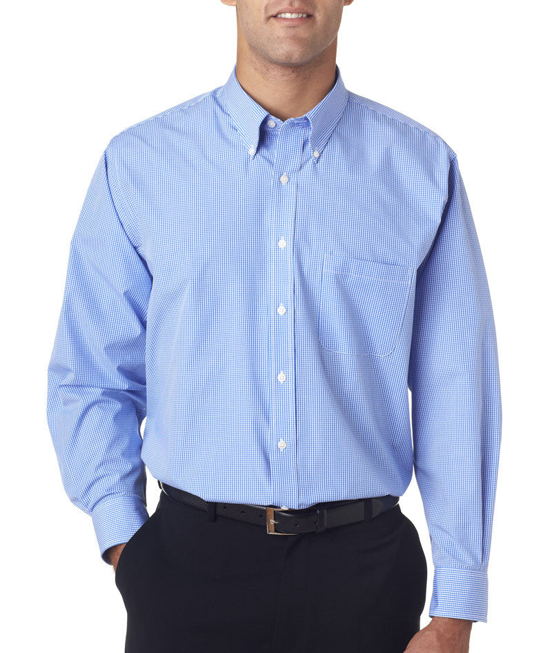 van-heusen-men's-long-sleeve-yard-dyed-gingham-check----perwinkle-(xl)
