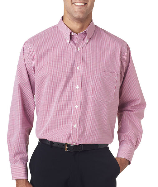 van-heusen-men's-long-sleeve-yard-dyed-gingham-check----red-henna-(s)