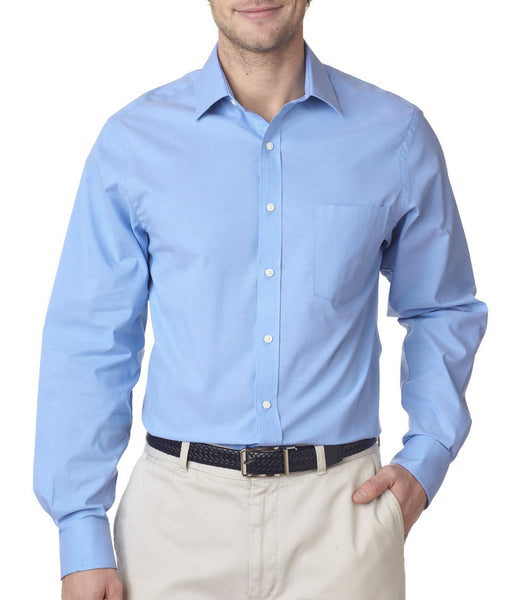 van-heusen-men's-long-sleeve-stretch-pinpoint-oxford----blue-bay-(s)