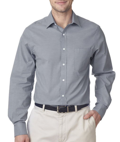 van-heusen-men's-long-sleeve-stretch-pinpoint-oxford----graphite-(2xl)