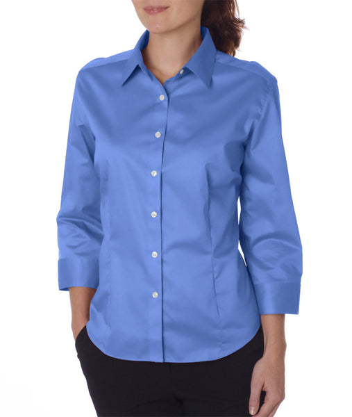 van-heusen-ladies'-3/4-sleeve-dress-twill----cobalt-blue-(2xl)