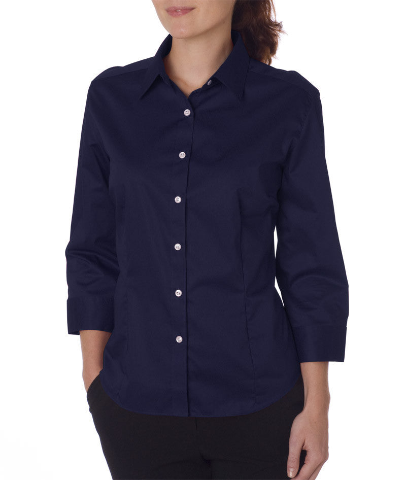 van-heusen-ladies'-3/4-sleeve-dress-twill----navy-(2xl)