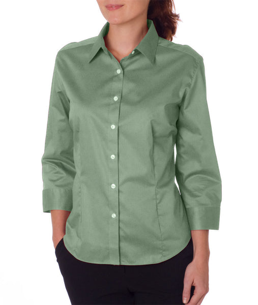 van-heusen-ladies'-3/4-sleeve-dress-twill----sage-(s)