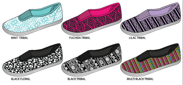 ladies-printed-clip-on-sneakers-with-elastic-gusset