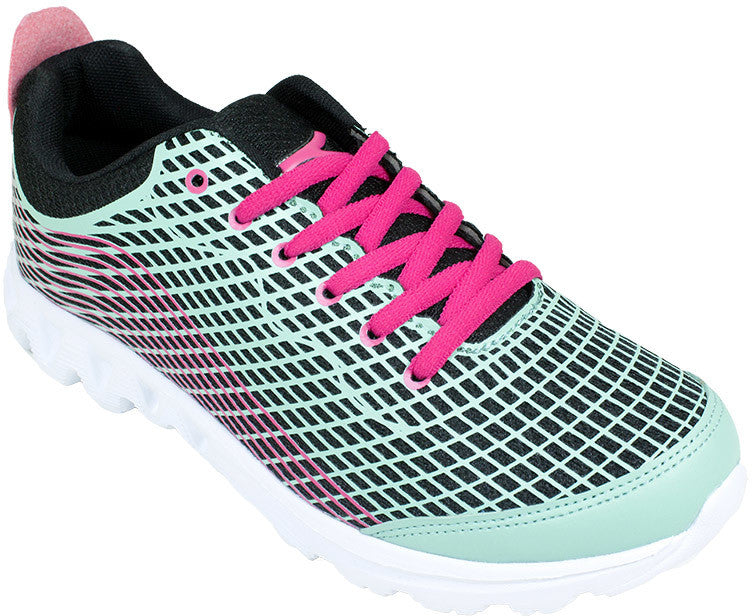women's-athletic-sneakers---lime/fuchsia