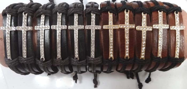 leather-bracelet-with-rhinestone-cross