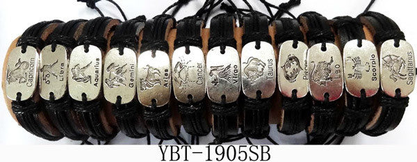 black-color-leather-bracelet-with-zodiac-design