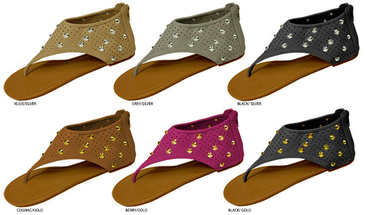 ladies-nubuck-gladiator-sandals-with-perorations-&-spike-studs