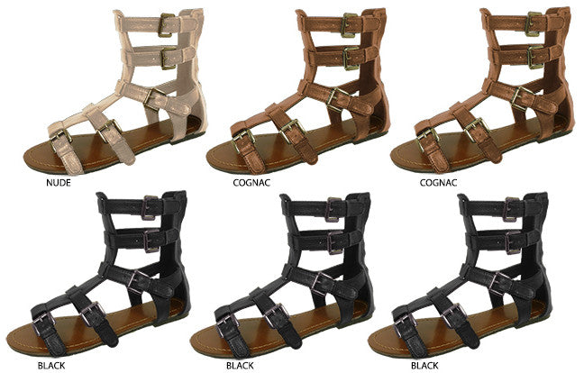 ladies-gladiator-sandals-with-multiple-buckles