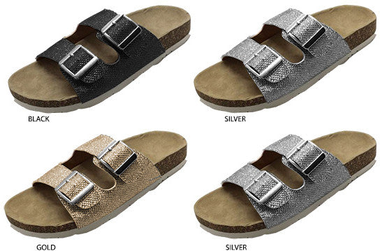 ladies-footbed-slides-with-metallic-mesh-upper
