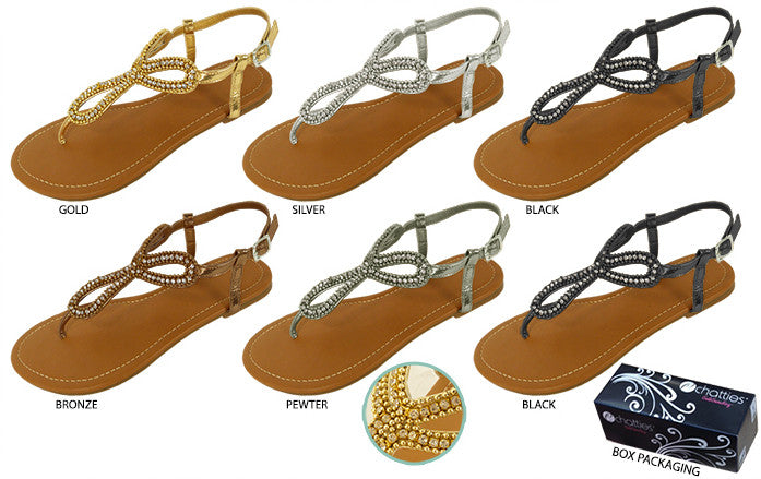 ladies-boxed-metallic-sandals-with-rhinestones-&-beads